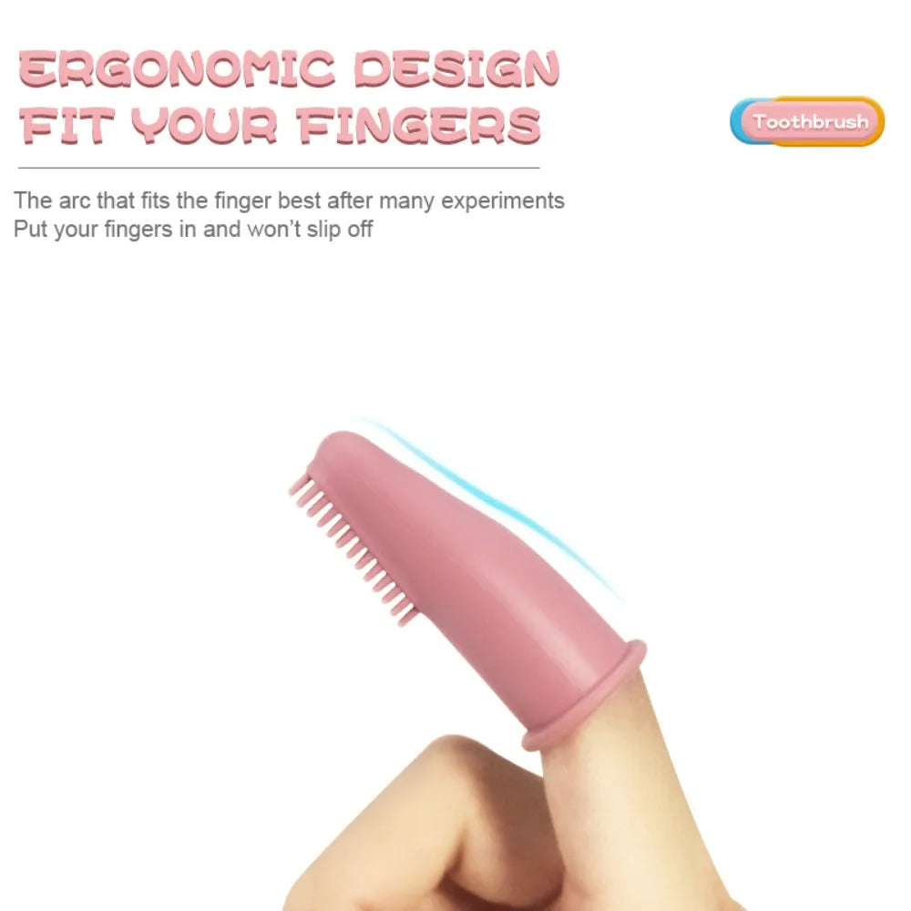 Baby Oral Care Finger Toothbrush Soft Silicone Teething Toy Gum Cleaning Brush Infant Dental Health Supplies Newborn And Toddler