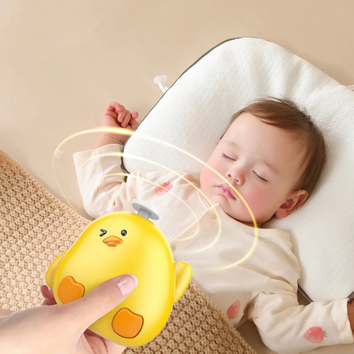 Cute chicken shape Electric Baby Nail Trimmer with 6 Replacement Grinding Heads Portable Electric Nail Clippers Baby Nail Care