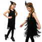 Short Sleeve Dress Girl Girls Flapper Dress Sequins Fringe Latin Dance Dress Tassel Tango Dress Tight Dress for Kids Girl