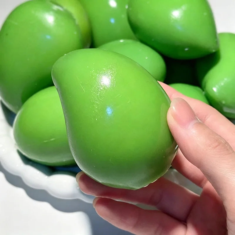 Color Changing Mango Squishy Fidget Toy, Soft ASMR Sensory Squeeze Ball, Anti-Anxiety Stress Relief Fidget Toy for Adults