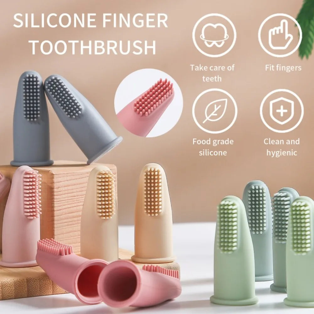 Baby Oral Care Finger Toothbrush Soft Silicone Teething Toy Gum Cleaning Brush Infant Dental Health Supplies Newborn And Toddler