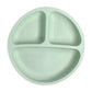 Suction Plates For Babies, Silicone With Lid Divided Design Dinner Plate