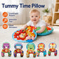 Baby Tummy Time Pillow with Rattle Toys, Multifunctional Crawling Mat Play Gym for Infants, Colorful Cartoon Animals Support Cus