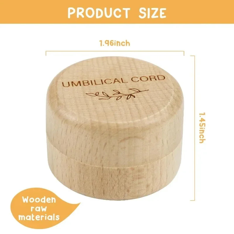 Wooden Baby Umbilical Cord Box Small Sealed Keepsake Organizer Newborn Storage Case Baby Shower Present for Boys Girls