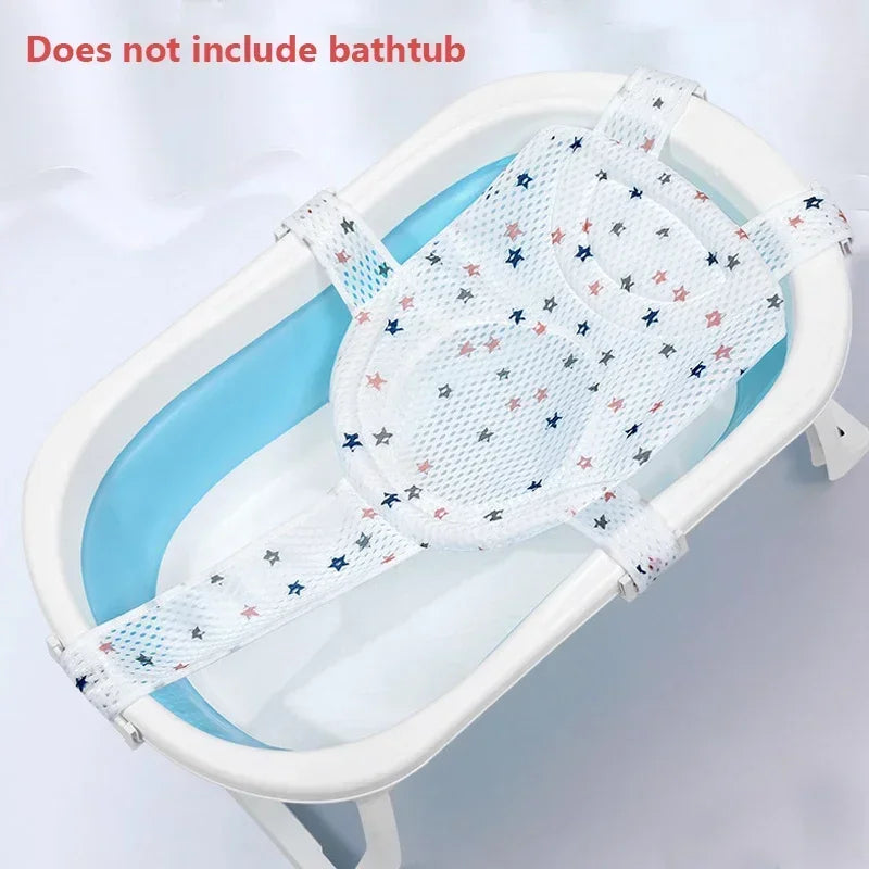 Baby Bath Net Mat Bathtub Cross-shaped Newborn Adjustable Bathtub Pillow Seat Cushion Anti-slip Shower Cradle Bed Seat