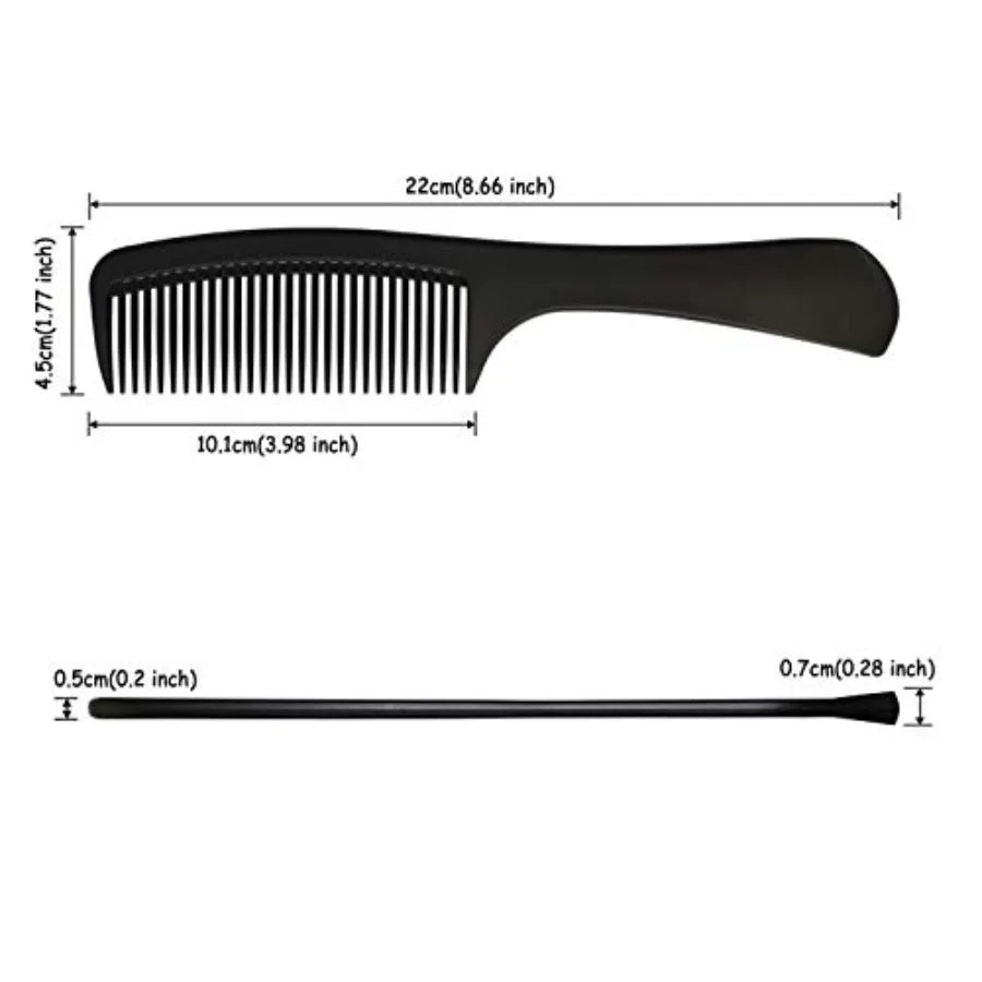 Professional Barber Styling Comb for Long Wet or Curly Hair Black Carbon Fibre Heat Resistant Anti-static Detangling Ergonomic