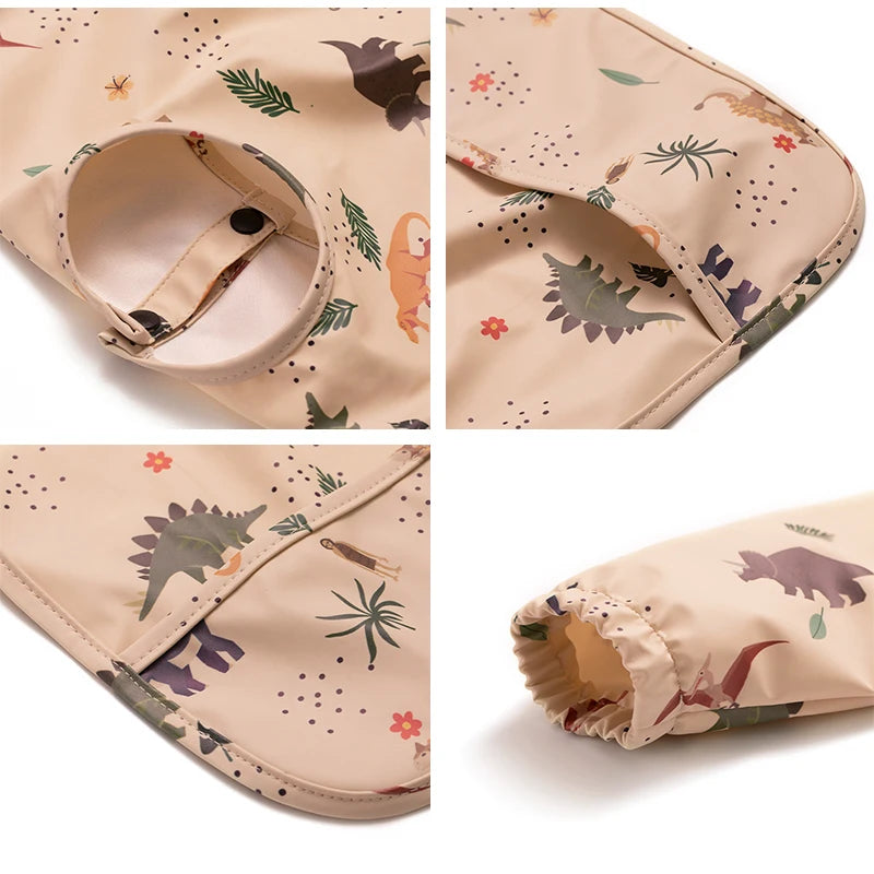 Waterproof Newborn Baby Bibs Children's Painting Smock Bib with Long Sleeves for Boys Girls Easy Clean Feeding Apron Baby Stuff