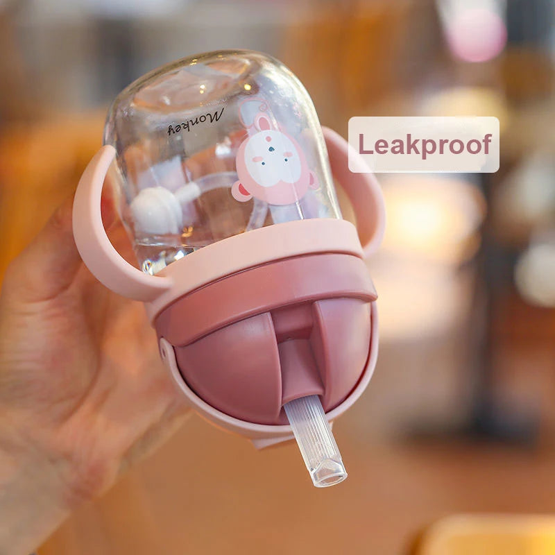 MAMIJOY  BY01 250ML Kids Water Sippy Cup Baby Feeding Cup with Straws Leakproof Water Bottle Outdoor Portable Children's Cups