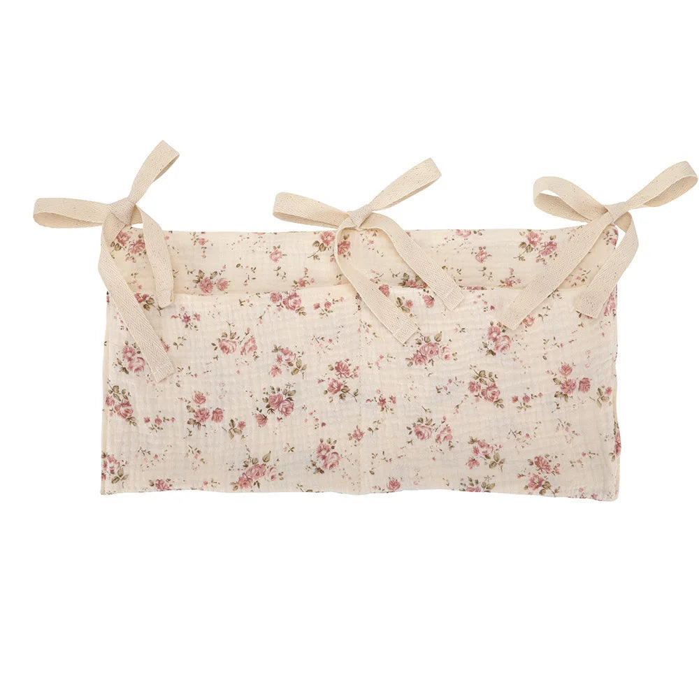Baby Crib Organizer Cot Caddy Bed Storage Bag 2 Pockets Bedside Hanging Diaper Nursery Toys Bag Diapers Stroller Organize