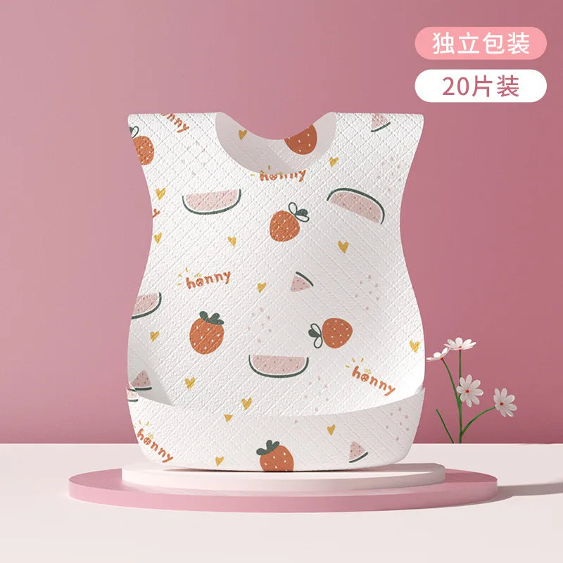 Children's Disposable Bib Independent Packaging Baby Food Pocket Baby Leave-in Saliva Towel Waterproof Bib