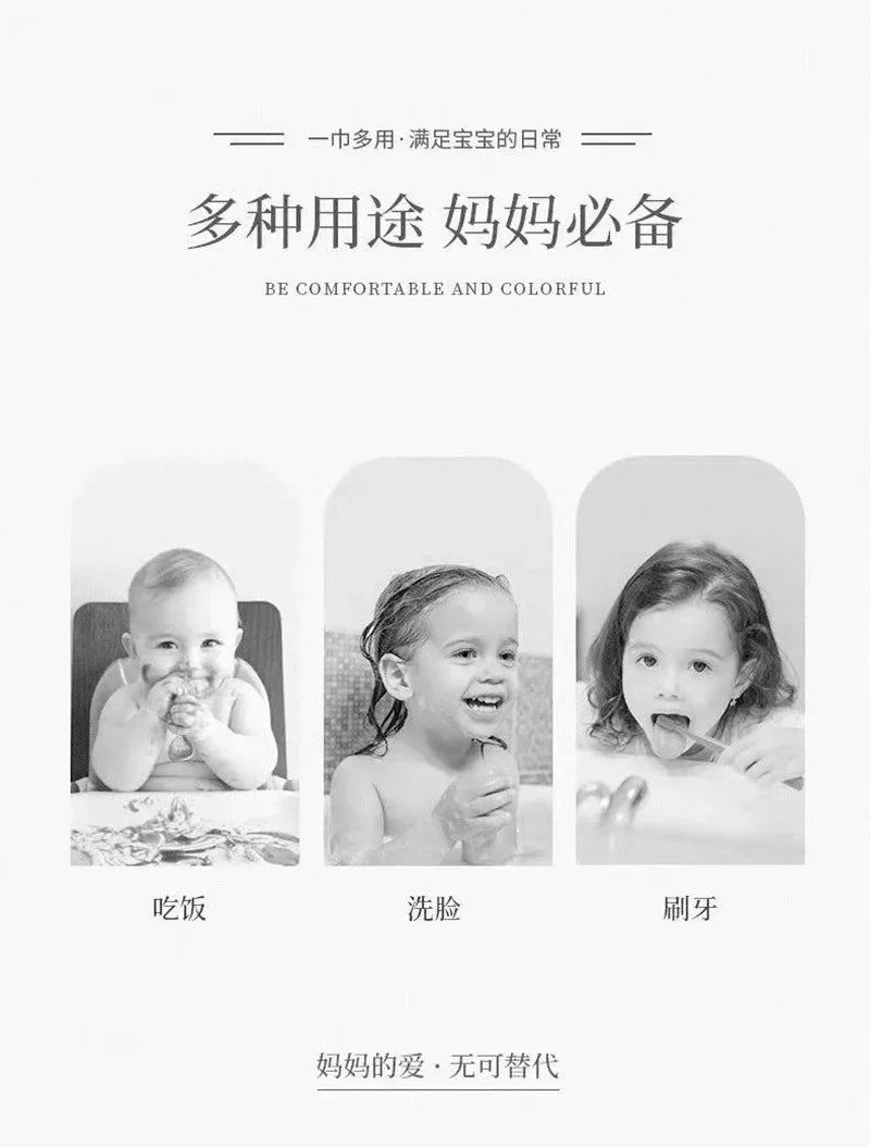 Baby Bibs for Children Washing Face Towel Soft Salive Towel Boys Girls Learning Brushing Teeth Towel for 3-8 Years Kids