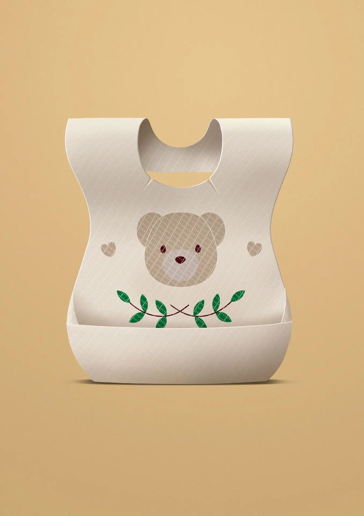 50-Pack Disposable Bibs for Babies Aged 6 Months to 2 Years Cartoon Bear Feeding Bib for Boy Girl Non-woven Drool Towel