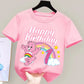 Care Bears Birthday Number T-shirt Children Tee Top Round Collar Clothing Kawaii Girls Short Sleeve Kids Cartoon Clothes Gift
