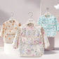 1PC Child Feeding Bib Waterproof Long Sleeve Apron Rice Pocket Feeding Blouse Toddler Bibs Children's Summer Thin Feeding Smock