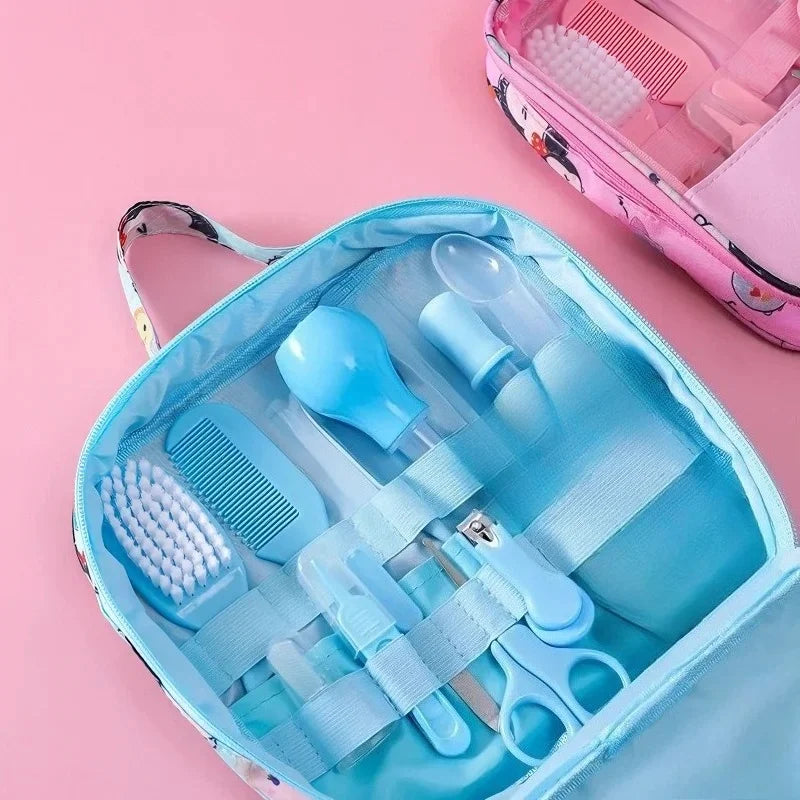 10 Pcs Safe Baby Grooming Kit Newborn Nail Hair Care Set Portable Infant Healthcare Kit with Storage Bag for Travel Home