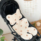 Baby Stroller Seat Cushion Pad Bear Bunny Embroidery All Seasons Cotton Breathable Cart Mattress Infant Newborn Pram Accessories
