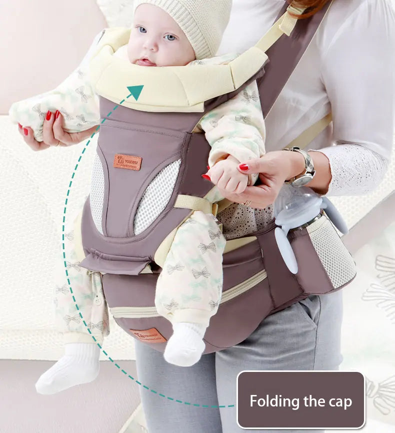 Ergonomic Baby Carrier 0-48M Baby Hipseat Carrier Front Facing Ergonomic Kangaroo Baby Wrap Sling for Baby Travel