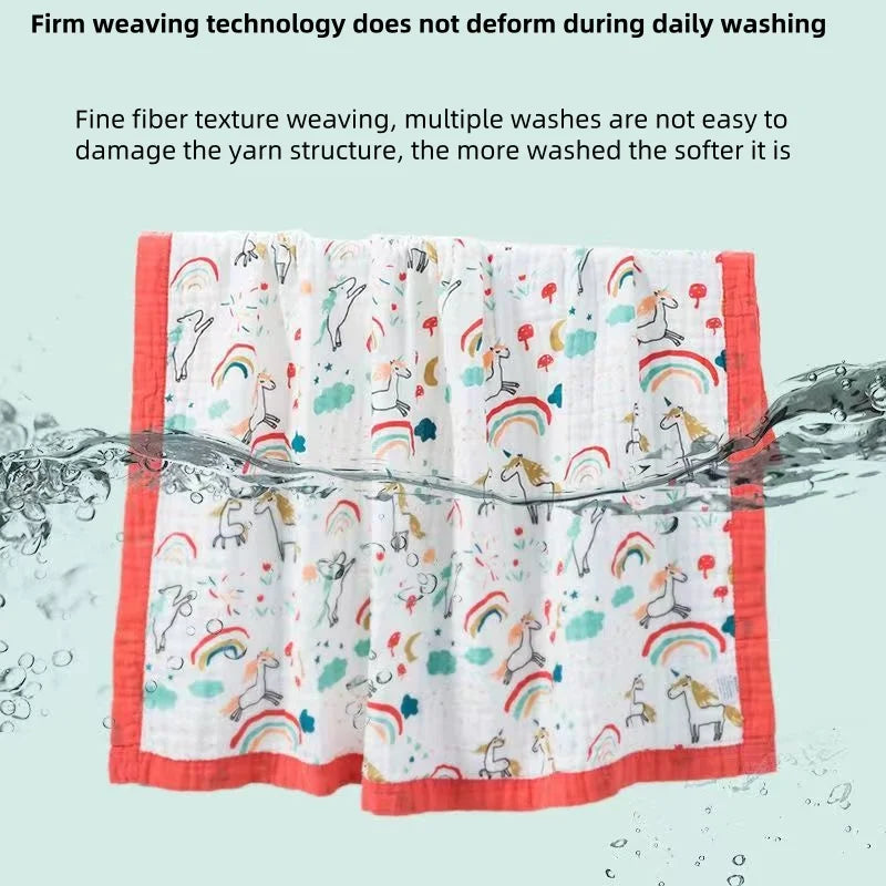 Baby bath towel newborn super soft cotton gauze 6-layer cotton class A large-size baby and children's bath wrap
