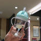 Kids Water Bottle 350ml Leak Proof Sippy Cup with Gravity Ball Straw Wide Mouth for Toddler Baby Cup Auto-Sealing Straw Cup