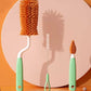 Baby Bottle Cleaning Brush Set Three Pieces Silicone Brush for Infant Feeding Tools Nursery Essential for Latch And Nipple