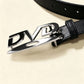 Men Women Unisex Decorative Belt with DVD Shape Buckle, Retro Nostalgic Waist Strap, Versatile Black White Belt for Jeans Outfit