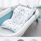 Foldable Baby Bath Tub with Bath Mat Newborn Support Seat Cushion Adjustable Bathtub Shower Mat Baby Bath Tub