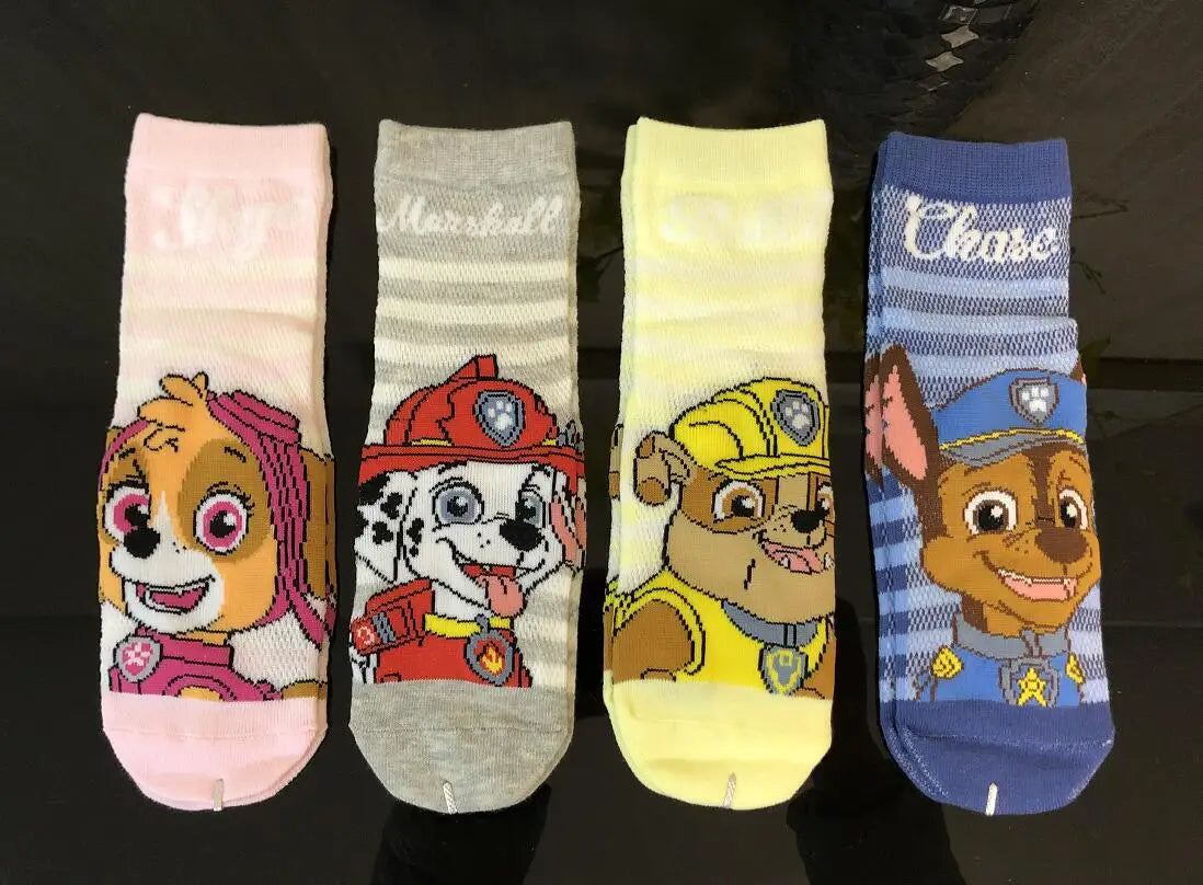 100% Genuine Paw Patrol 3Pairs Baby Spring Autumn Summer Knitted Socks Skye Everest Liberty Chase Marshall Rubble Rocky Age 3-7T