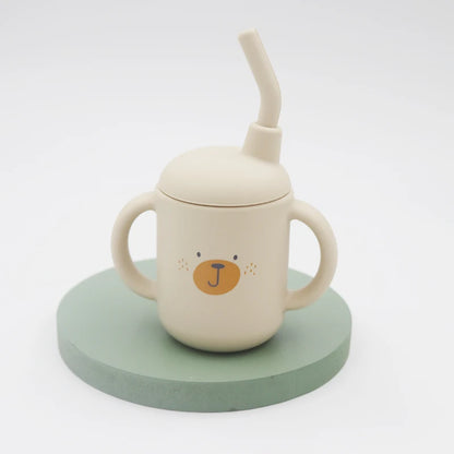New cartoon 120ML Baby Silicone Sippy Cup BPA-Free Portable Storage Snack Container Feeding Cup Leakproof Trainer Cup