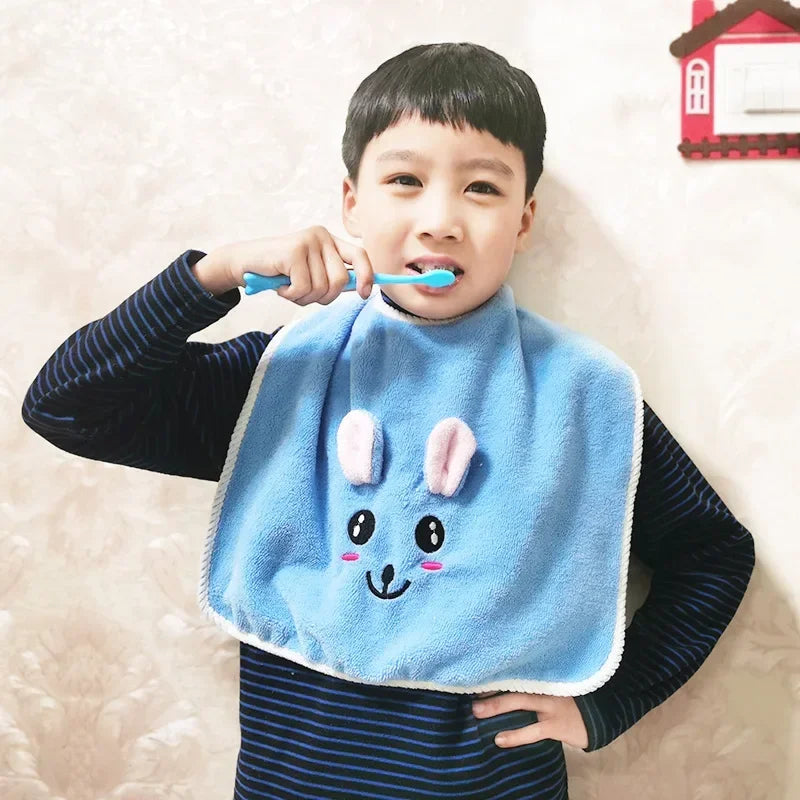 Baby Bibs for Children Washing Face Towel Soft Salive Towel Boys Girls Learning Brushing Teeth Towel for 3-8 Years Kids