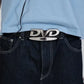 Unisex Nostalgic DVD Buckle Belt Versatile Black White Decorative Waist Straps Belt for Men Women Jeans Matching Gift for Her