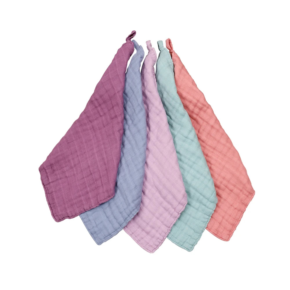 Kangobaby #My Soft Life# New 5pcs Pack Bamboo Cotton Breathable Baby Muslin Towel Newborn Burp Cloth