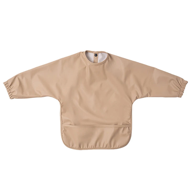 Waterproof Newborn Baby Bibs Children's Painting Smock Bib with Long Sleeves for Boys Girls Easy Clean Feeding Apron Baby Stuff