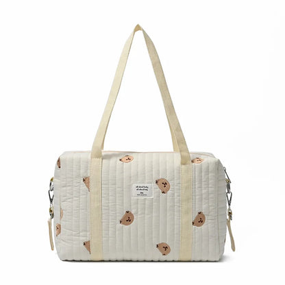 New Newborn Baby Care Diaper Bag Mommy Maternity Shoulder Bag Embroidery Quilted Stroller Diaper Storage Organizer Large Handbag