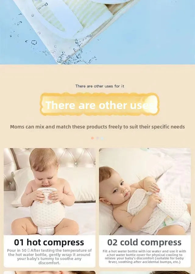 Newborn Baby Hot Water Bottle - Small Mini Warm Baby Belly Heat Pack Flatulence & Colic Relief Wonder - Warm Water Bottle