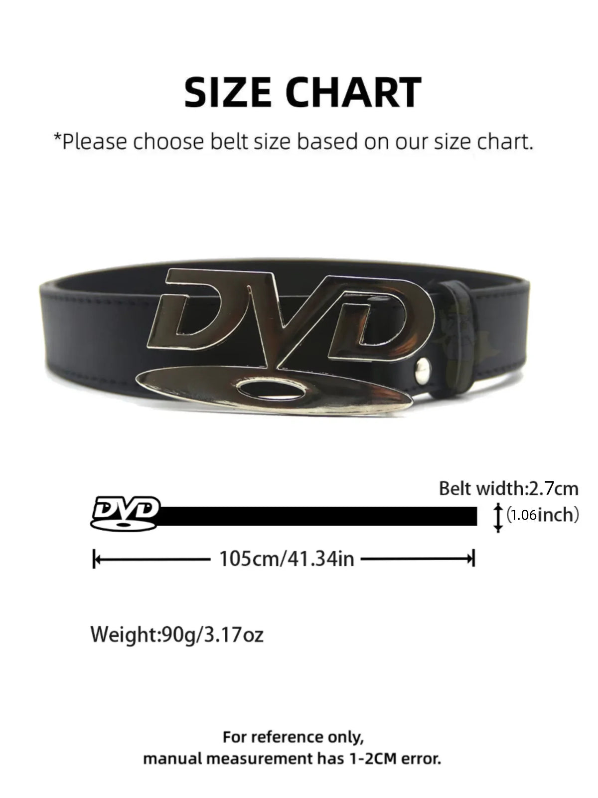 Men Women Unisex Decorative Belt with DVD Shape Buckle, Retro Nostalgic Waist Strap, Versatile Black White Belt for Jeans Outfit