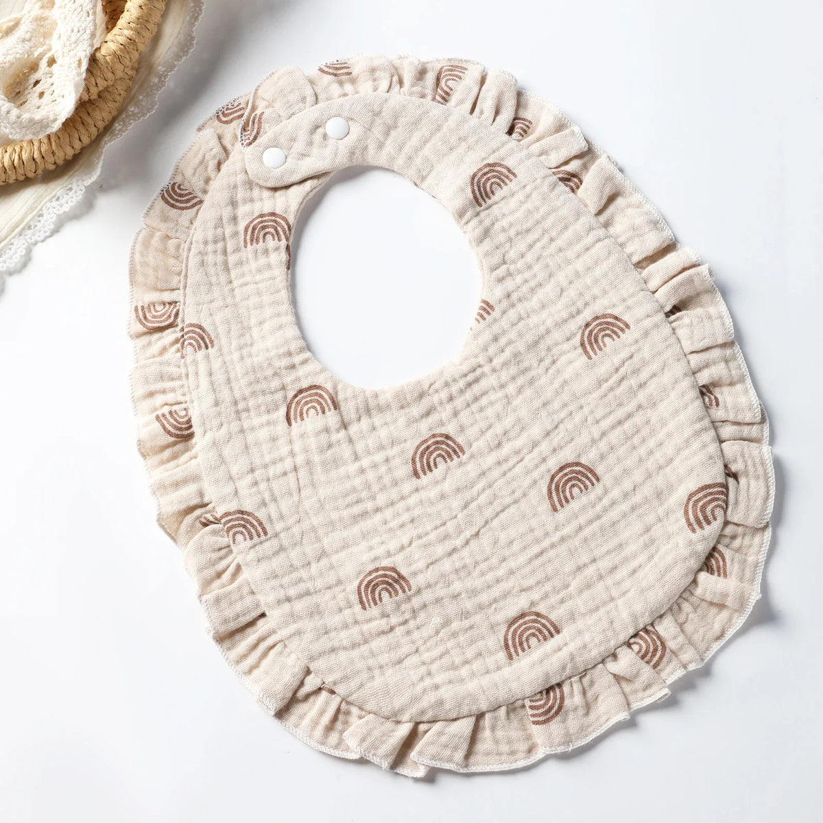 Baby Saliva Towel Infants Feeding Drool Bib lace Floral Soft Cotton Burp Cloth for Newborn Breathable Kids Bibs with Ruffle