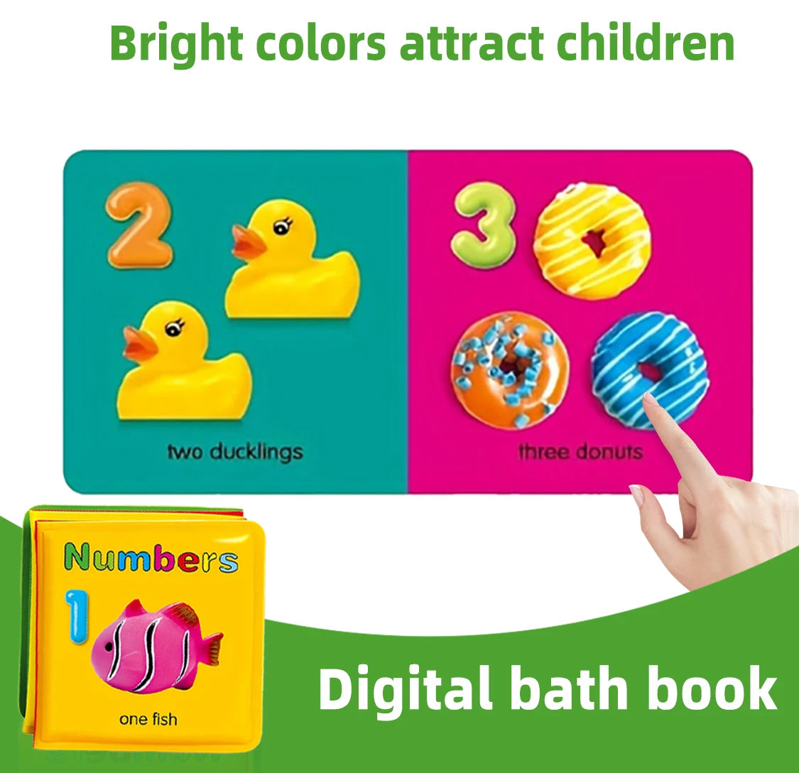 Floating Baby Bath Books for Baby,Kids Learning Bath Toys,Waterproof Bathtime Toys for Toddlers,Educational Infant Bath Toys.