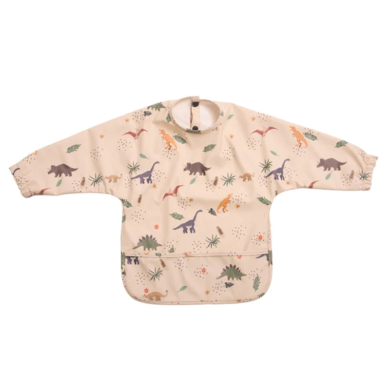Waterproof Newborn Baby Bibs Children's Painting Smock Bib with Long Sleeves for Boys Girls Easy Clean Feeding Apron Baby Stuff