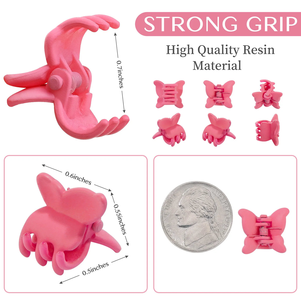 80pcs Random Color Butterfly Mini Hair Clip Claw Grip Barrettes Clamps Girls Hairpin Claw Clip Hair Styling Accessories