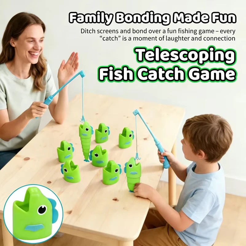 Fishing Battle Board Game Fish Body Stretchable Long Short Competition Kid Fishing Master Toy Family Interaction Educational Toy