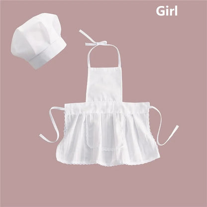 Baby Chef Apron Hat for Kids Costumes  Chef Baby  Cook Costume Baby Photography Prop 2pcs/set