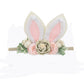 Easter Day Baby Headband Rabbit Ear Newborn Photography Props Boy Girl Nylon Hair Bands Artificial Flower Festival Headwrap