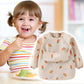 Baby Smock Bib Soft Full Sleeve Adjustable Weaning Smock Full Sleeve Toddler Eating Shirt Bibs for 6-36 Months Kids Girls Boys