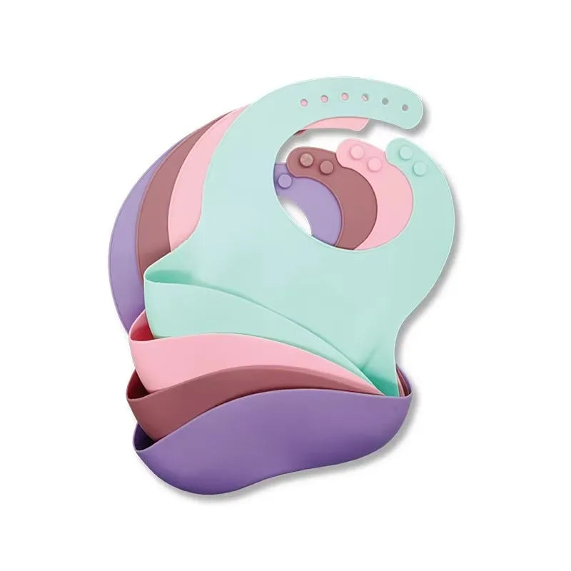 3D Waterproof Baby Bib - Cute Cartoon Animal Print Adjustable Children's Bibs for Girls & Boys, Silicone Feeding Apron with Deep