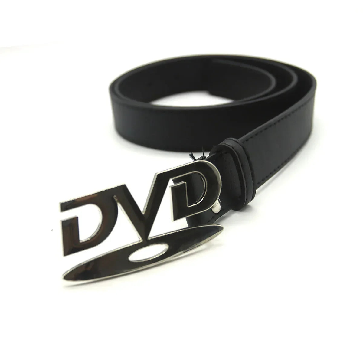 Unisex Nostalgic DVD Buckle Belt Versatile Black White Decorative Waist Straps Belt for Men Women Jeans Matching Gift for Her