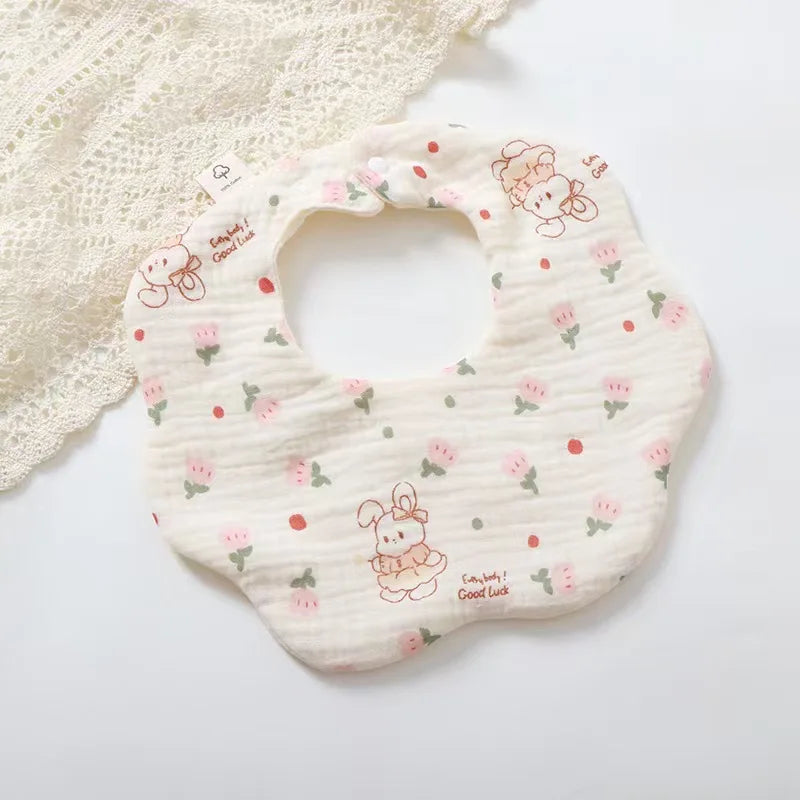 Newborn Baby Bibs for Boy Girl Cute Animal Burp Cloths Cotton Muslin Soft Infants Breathable Feeding Bibs Feeding Accessories