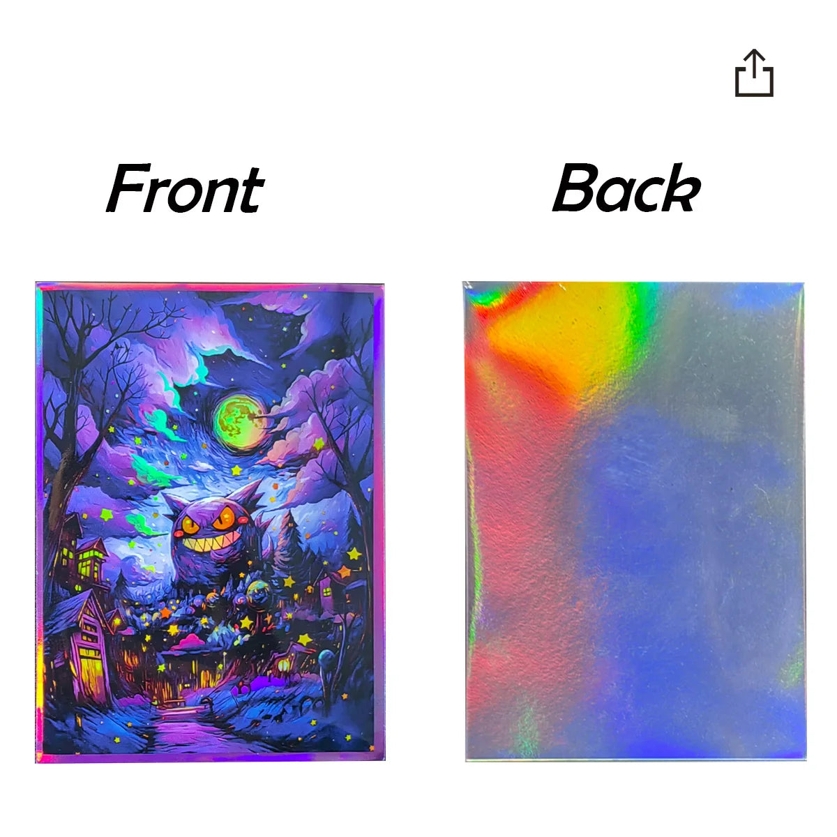 60PCS 66x91mm Pokemon Gengar Holographic Card Sleeves Standard Size Trading Card Protectors For PTCG/PKM Collectors Gifts