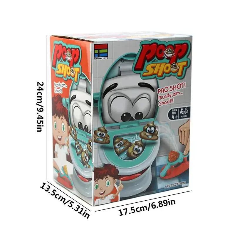 1Set Funny Poop Toilet Game Shooting Toys Prank Catapult Toys Interactive Tabletop Game Party Birthday Gift For Kids Adults 2024