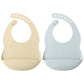 2PCS Toddler Silicone Breastplate Baby Bib Waterproof Solid Color Infant Bibs Newborn Feeding Burp Cloth Drooling Scarf