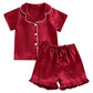 Baby Girl Warm Clothes Toddler Silk Pajamas Baby Kids Girl Satin Summer Feather Pajamas Short Sleeve Toddler Girl Slippers